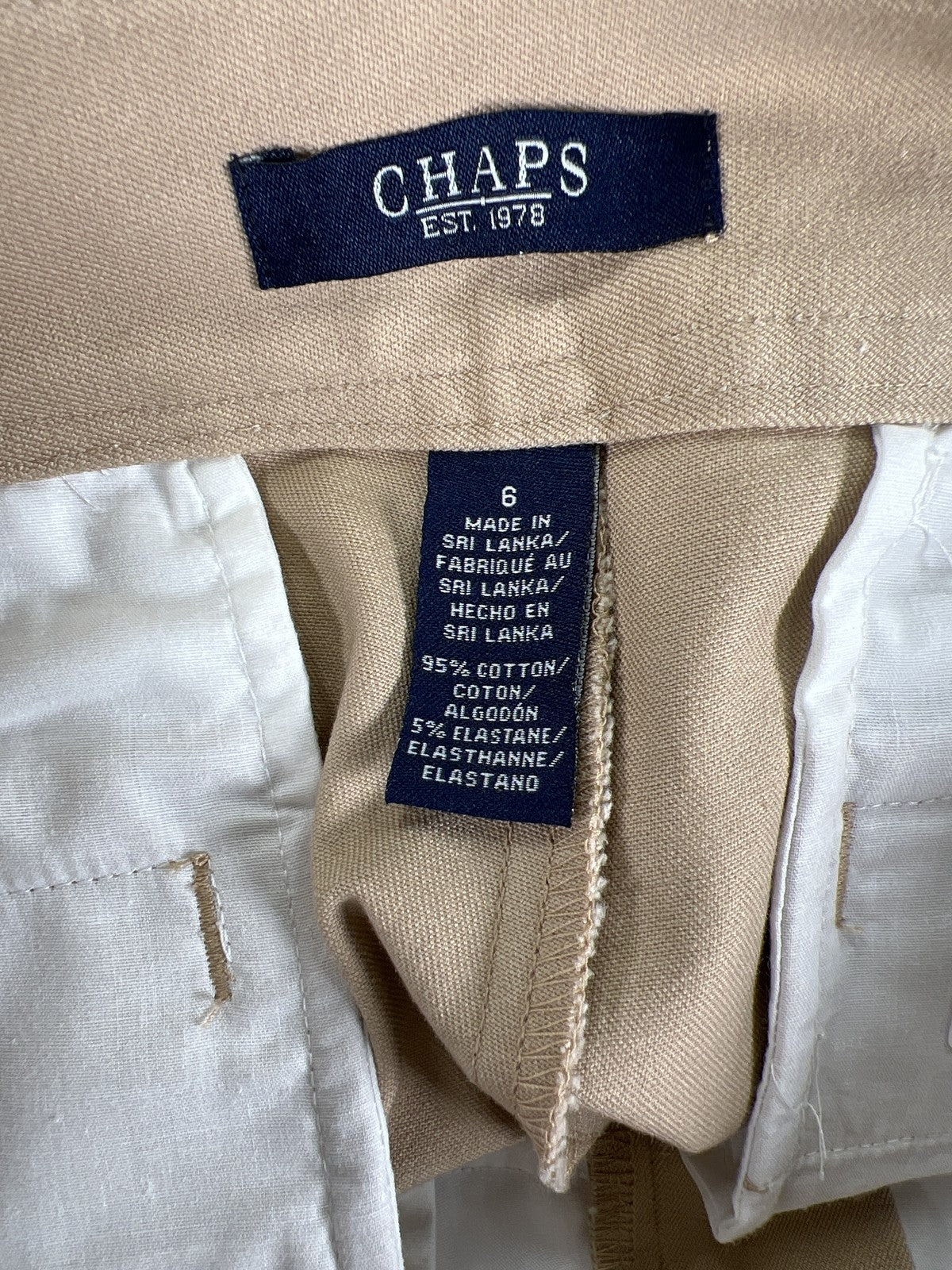 NEW Chaps Women’s Beige Slimming Fit Dress Pants - 6
