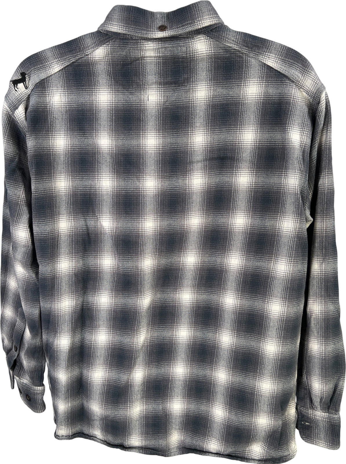 Orvis Men’s Gray/Blue Plaid Active Fit Button Up Flannel Shirt - XL