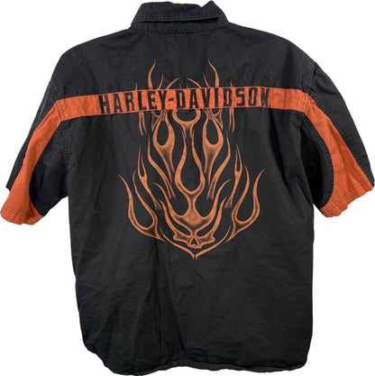 Harley Davidson. Men’s Black Short Sleeve Button Up Shirt - XL