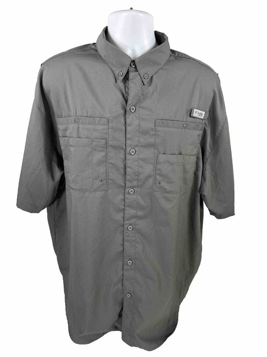 Columbia Men's Gray PFG Tamiami Short Sleeve Button Up Shirt - XL