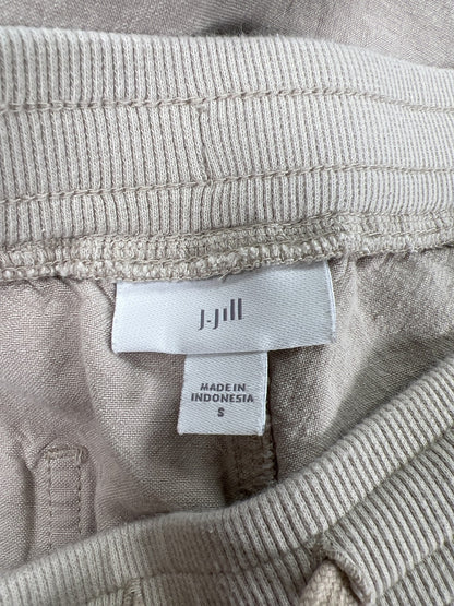 J.Jill Women’s Beige Linen Blend Drawstring Cuffed Pants - S
