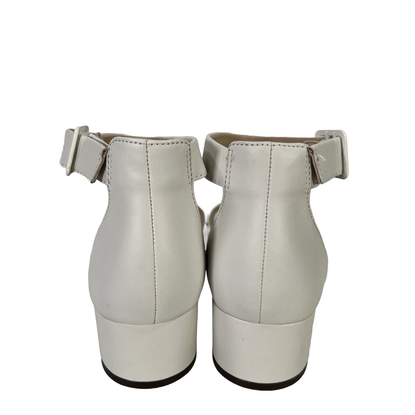 Clarks Collection Women's White Slingback Block Heels - 9.5