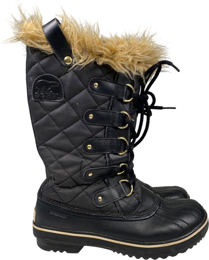 Sorel Women’s Black Leather Quilted Tofino Waterproof Winter Boots - 7.5