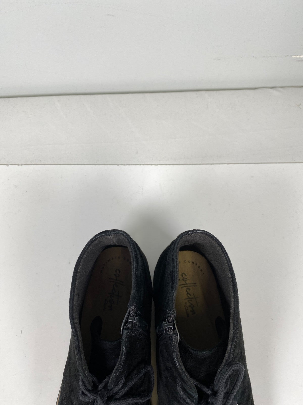 Clarks Collection Women’s Black Suede Sharon Wedge Ankle Boots - 8.5