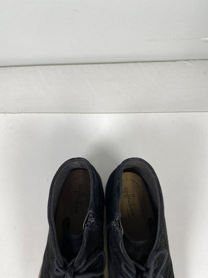 Clarks Collection Women’s Black Suede Sharon Wedge Ankle Boots - 8.5