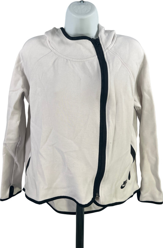 Nike Women’s White Tech Fleece Asymmetric Full Zip Sweatshirt - M