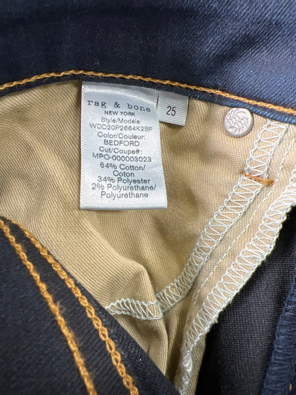 Rag and Bone Women’s Dark Wash Nina High Rise Skinny Denim Jeans - 25