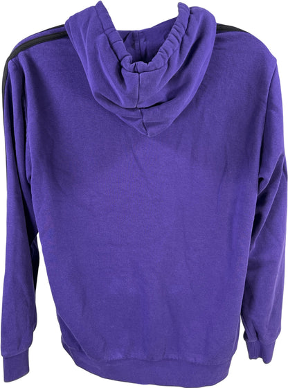 Adidas Unisex Purple Fleece Lined Long Sleeve Hooded Pullover Sweatshirt - L