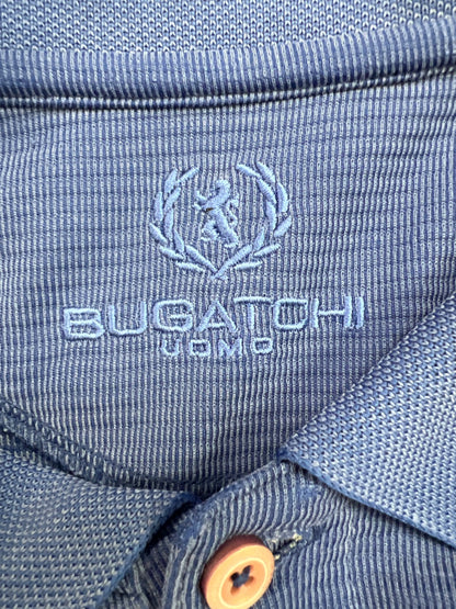 Bugatchi Men’s Blue Short Sleeve Textured Short Sleeve Polo - XL