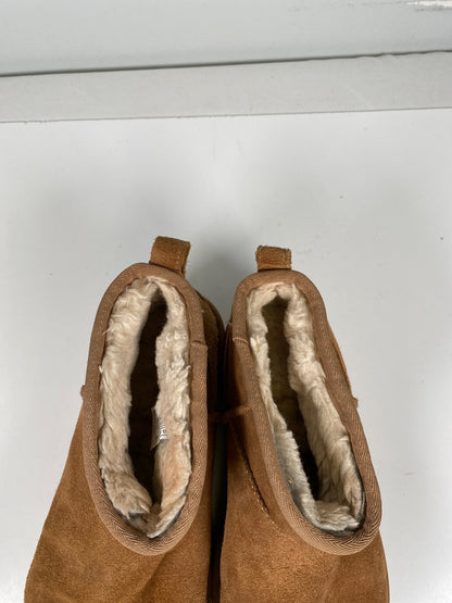 UGG Women’s Brown Chestnust Classic Ultra Mini Shearling Platform Boots - 9