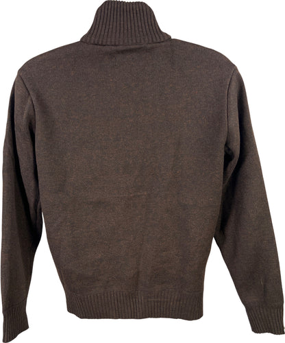 Izod Men’s Brown Long Sleeve Full Zip Lined Sweater Jacket - S