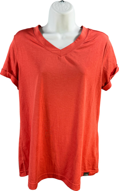 The North Face Women’s Orange FlashDry Short Sleeve V-Neck Athletic Shirt - L