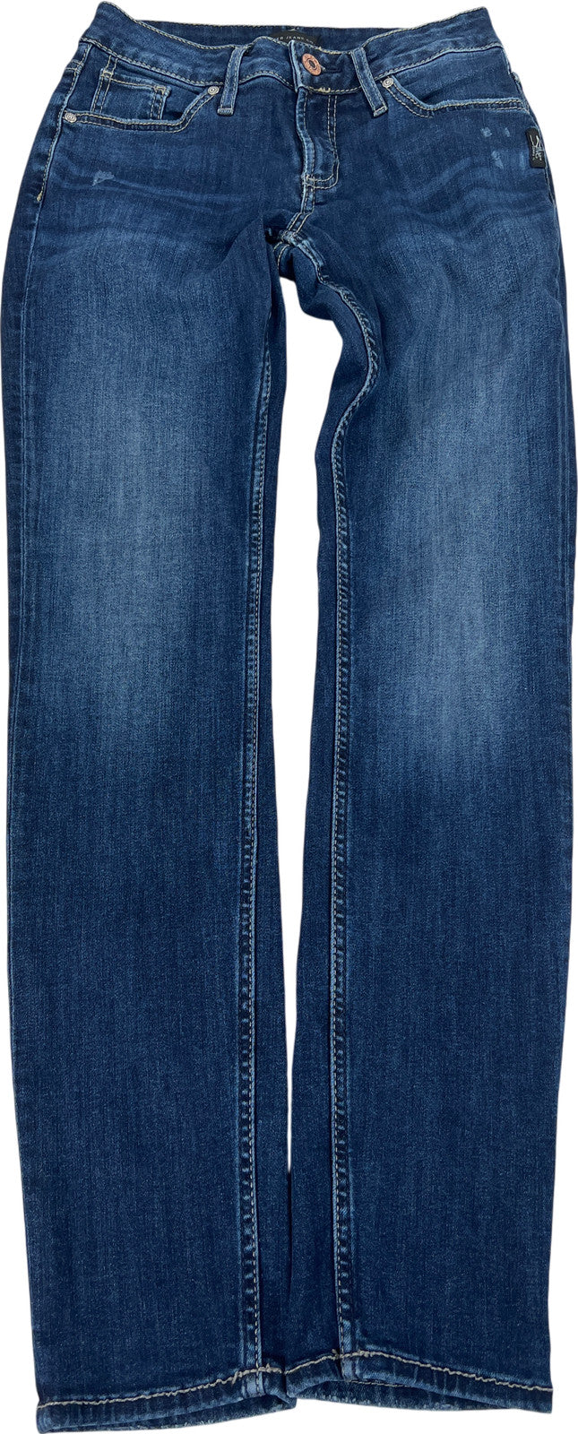 Silver Women’s Dark Wash Mid Rise Slim Leg Boyfriend Denim Jeans - 24x29