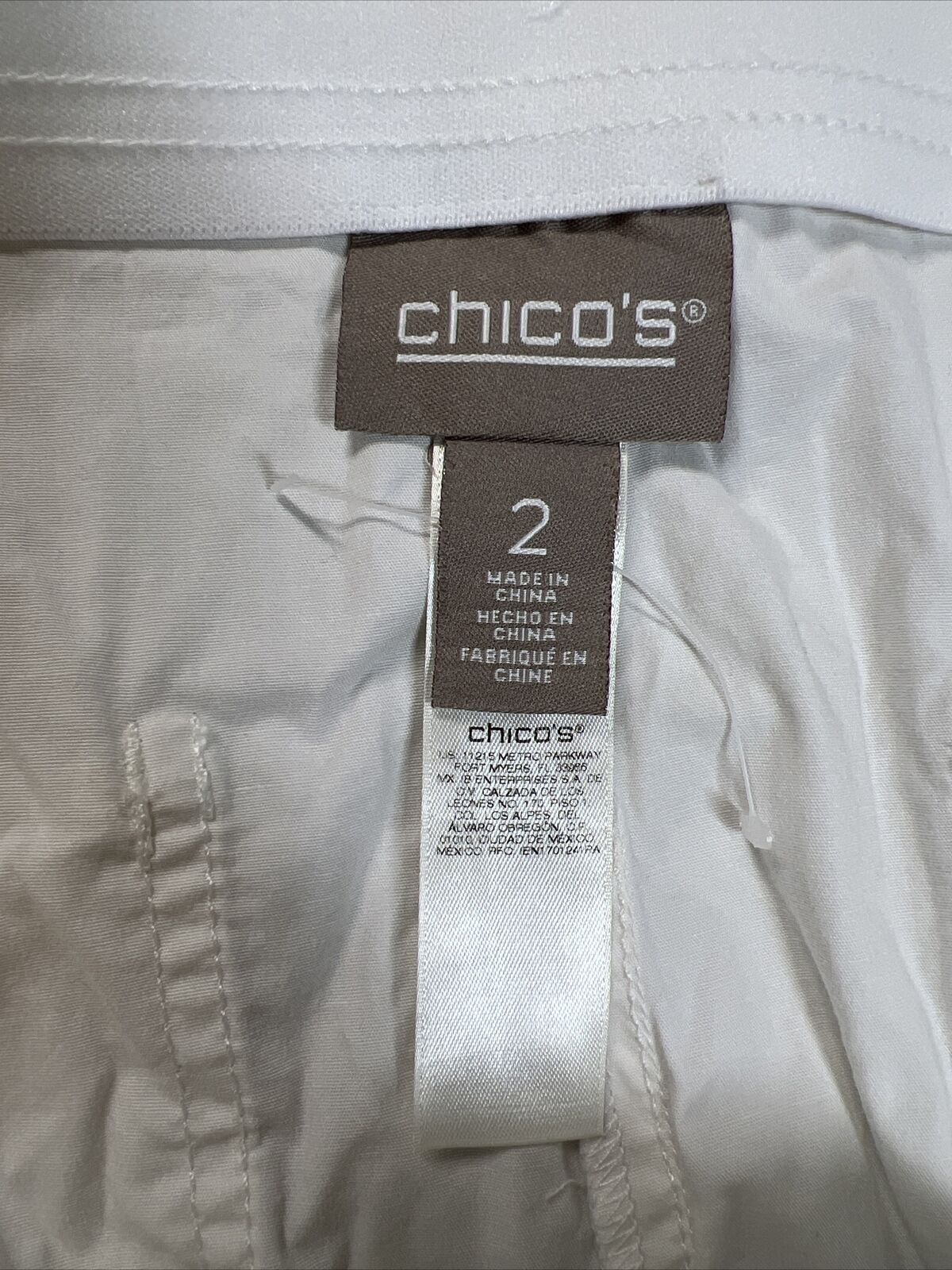 Chico's Women's White Lightweight Cargo Pants - 2/12
