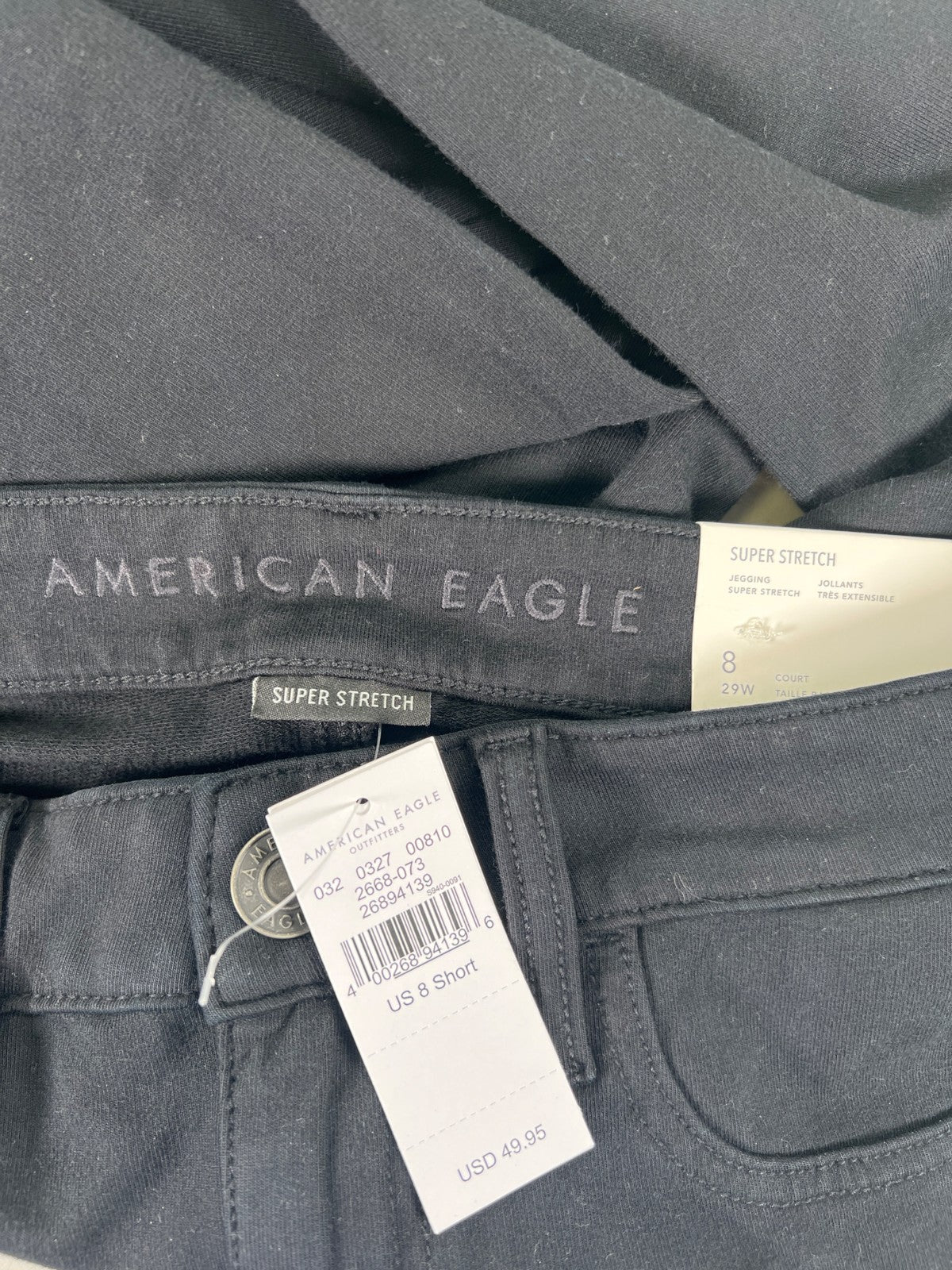 American Eagle Women’s Black Super Stretch Low Rise Jegging Pants - 8