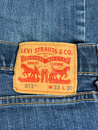 Levi’s Men’s Medium Wash 513 Slim Fit Denim Jeans - 33x30