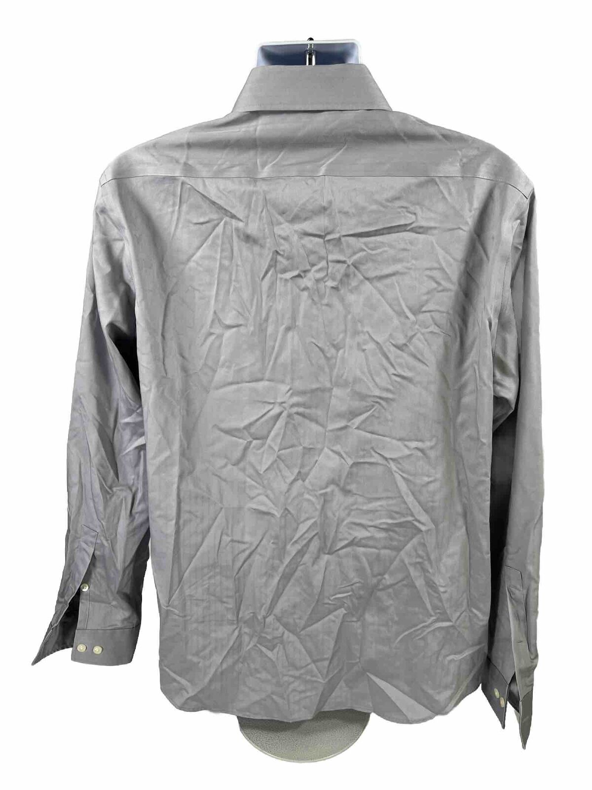Michael Kors Men's Gray Long Sleeve Slim Fit Button Up Shirt - 34/35