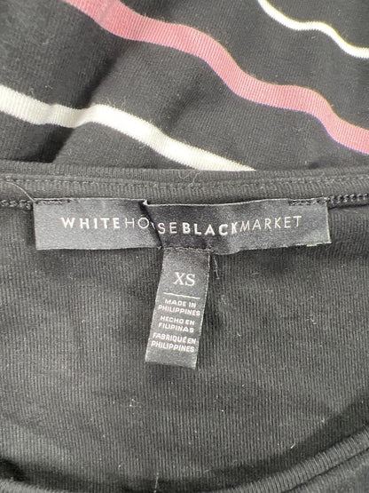 White House Black Market Women’s Black Short Cold Shoulder Shift Dress - XS