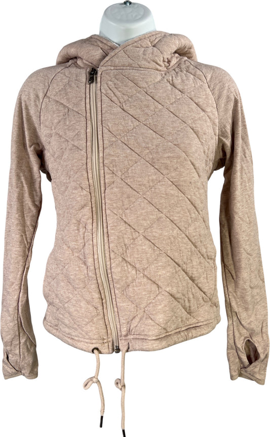 UGG Women’s Beige Quilted Sherpa Hood Full Zip Sweatshirt - XS