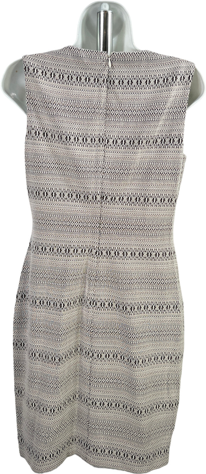 Calvin Klein Women’s White/Black Zipper Back Sleeveless Sheath Dress - 4