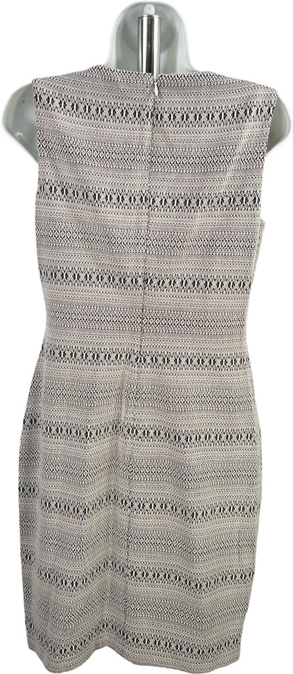 Calvin Klein Women’s White/Black Zipper Back Sleeveless Sheath Dress - 4