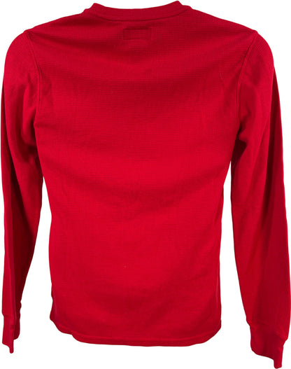 Polo Ralph Lauren Men’s Red Waffle Knit Long Sleeve Sleepwear Shirt - S