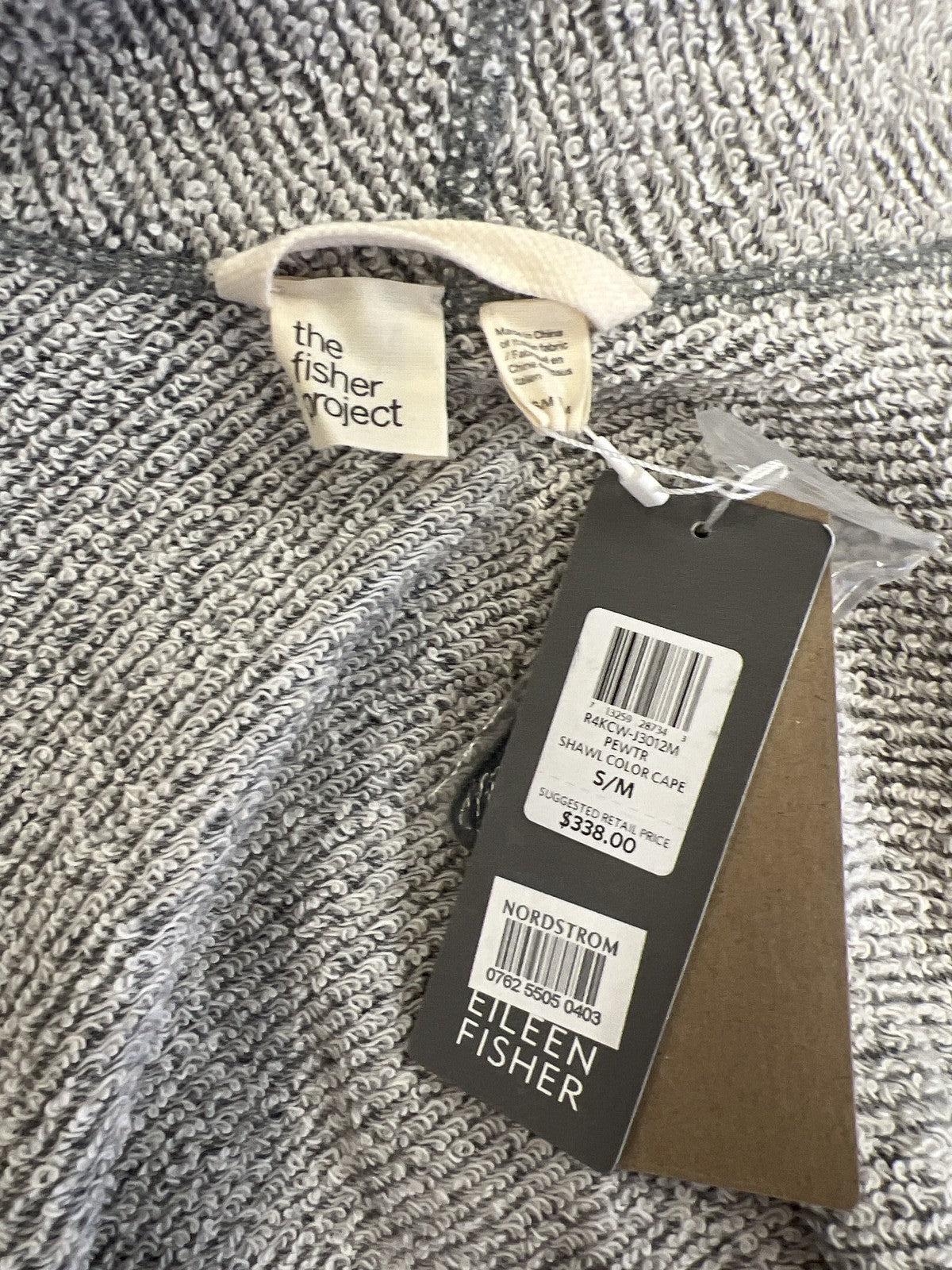 Eileen Fisher Women’s Gray The Fisher Project Shawl Cape -S/M