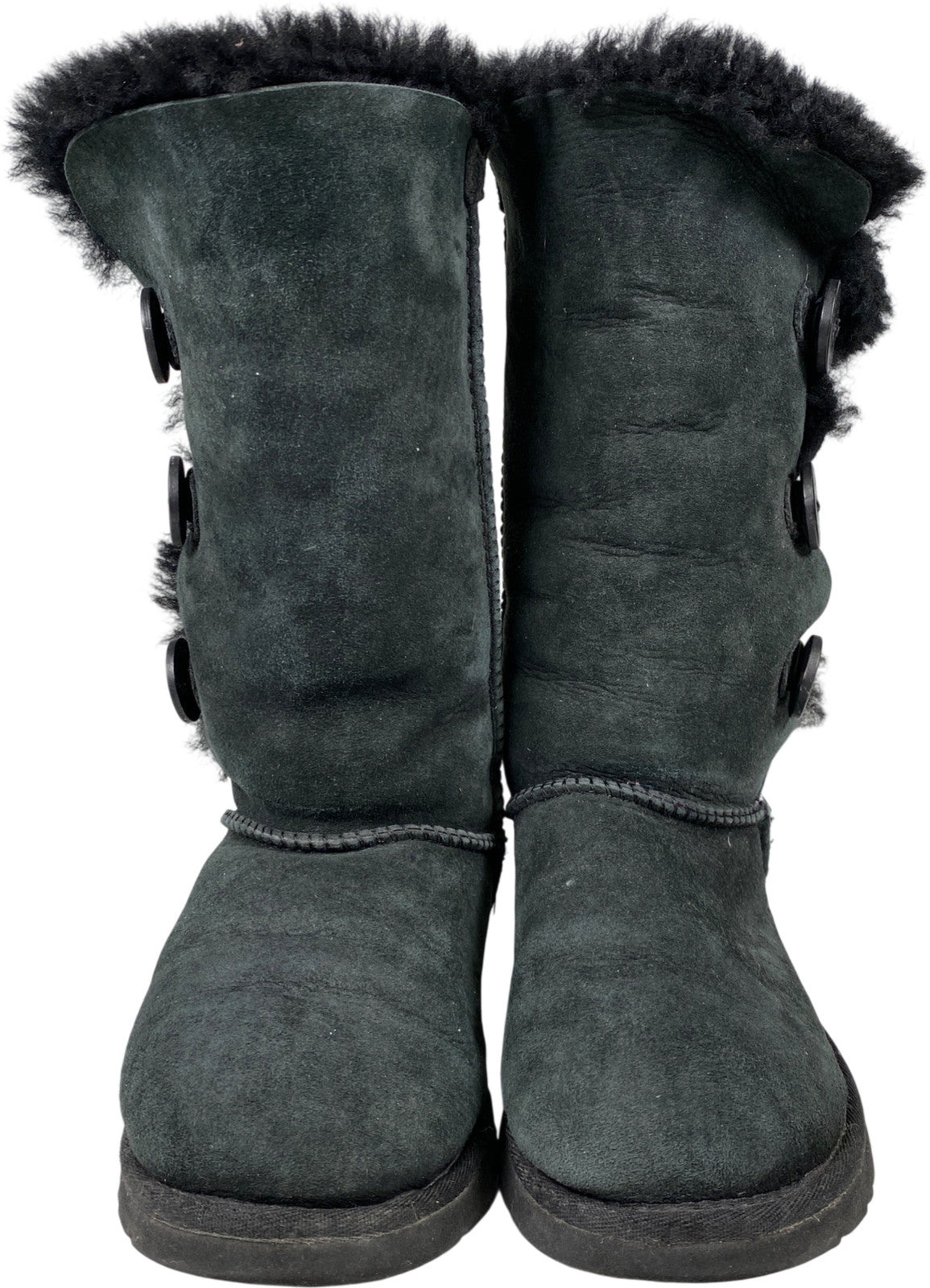 UGG Women’s Black Bailey Button Tall Shearling Boots - 6