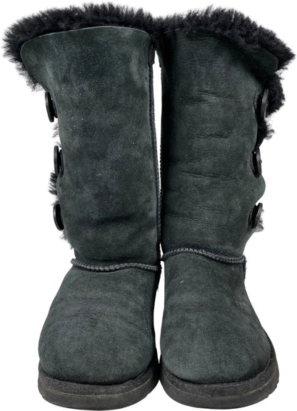 UGG Women’s Black Bailey Button Tall Shearling Boots - 6