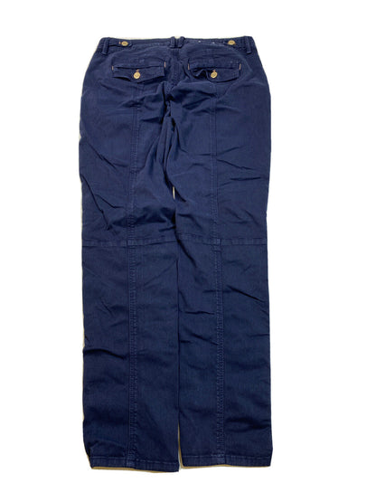 White House Black Market Women's Blue Straight Crop Pants - 2
