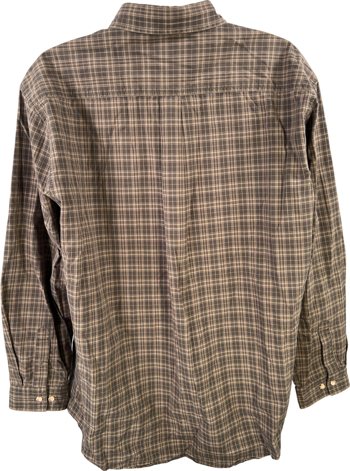 Carhartt Men’s Green Plaid Long Sleeve Button Up Shirt - XL Tall