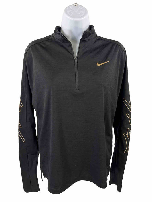 Nike Women's Black Dri-Fit Pacer Running Long Sleeve 1/4 Zip Shirt - S