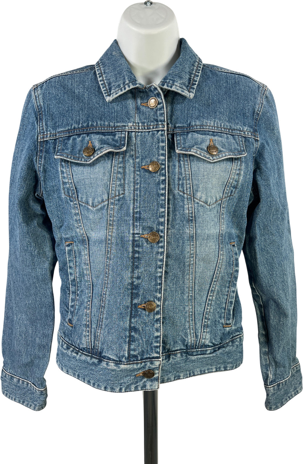 Bass Women’s Medium Wash Blue Denim Jean Jacket - S
