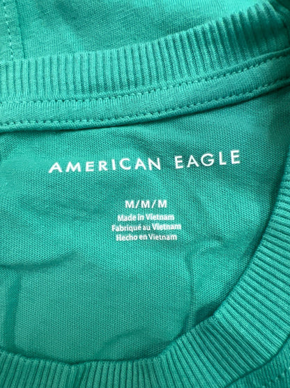 American Eagle Women’s Green Short Sleeve Skeleton Christmas T-Shirt - M