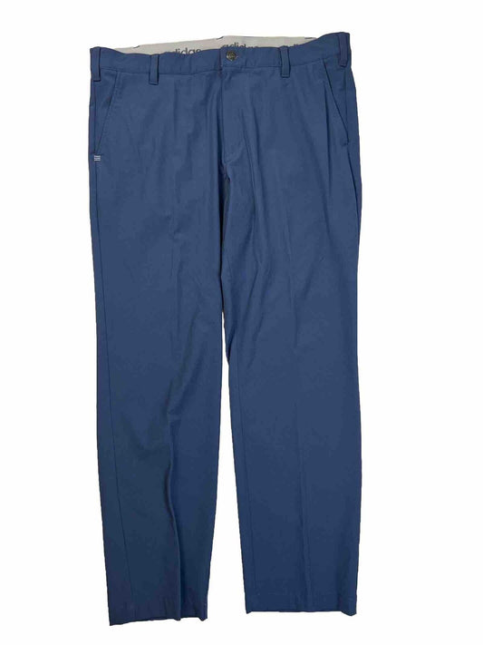 adidas Men's Blue Flat Front Golf Pants - 36x30