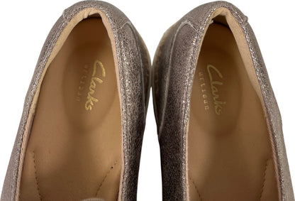 Clarks Artisan Womens Gold Pewter Metallic Teadale Platform Oxford Shoes - 7.5 W