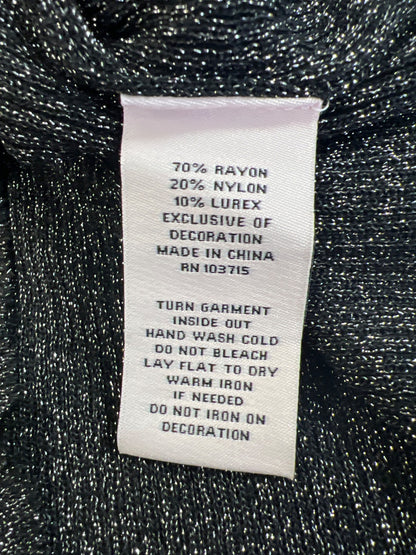 Nanette Lepore Women’s Black Metallic Ruffle Trim Sleeveless Sweater - L