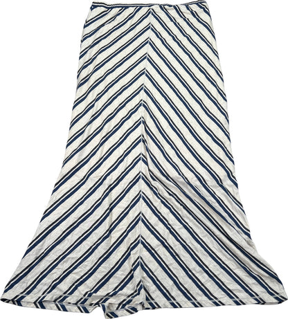 NEW Max Studio Women’s Beige/Blue Striped Lined Maxi Skirt - L