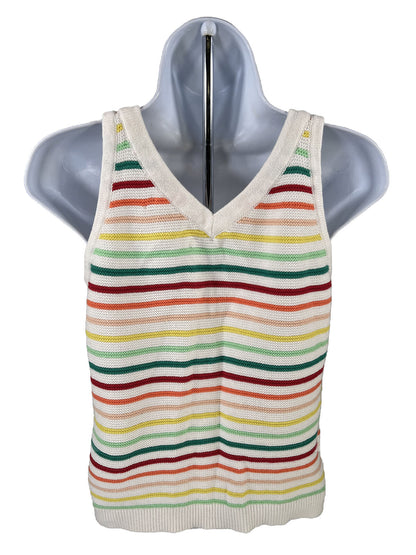 NEW LOFT Women's Multicolor Striped Knit Sleeveless Tank Top - S