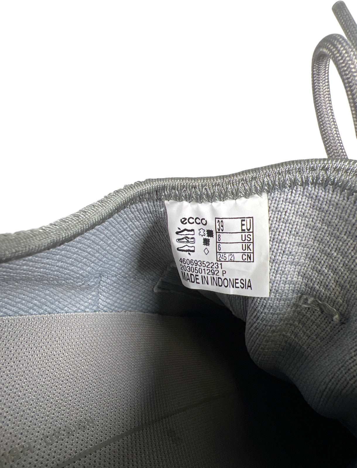 Ecco Women’s Gray Soft Lace Up Athletic Sneakers - 39/US 8