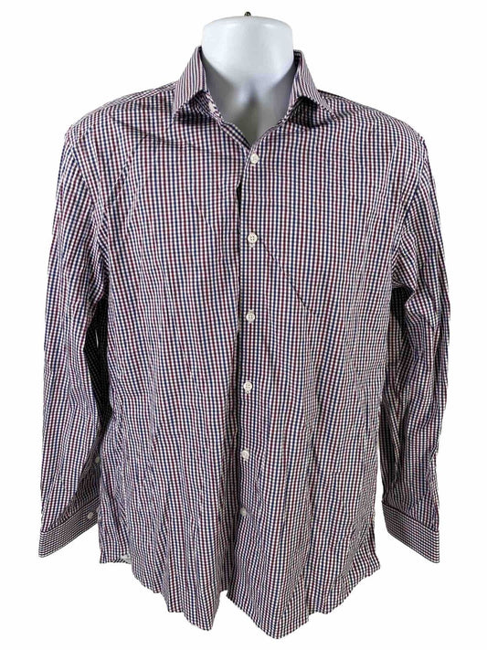 Michael Kors Men's Purple Check Slim Fit Travel Stretch Dress Shirt - 16