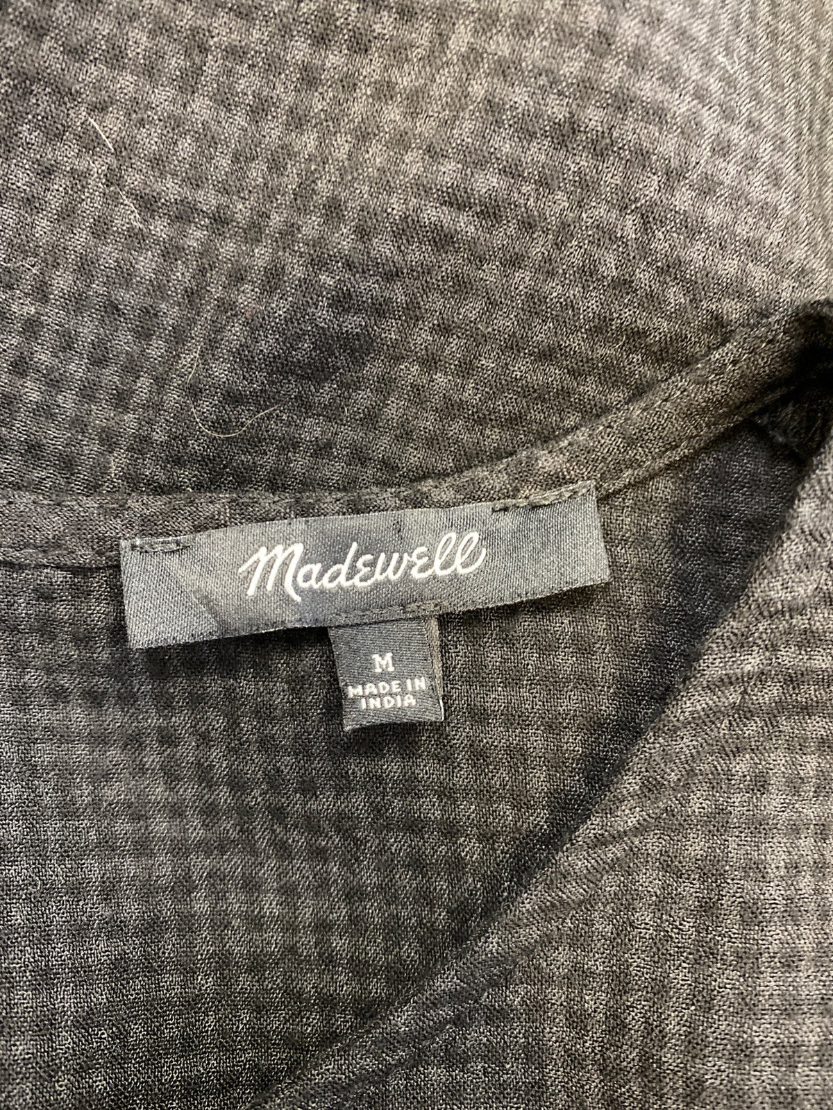 Madewell Women’s Black Ruffle Front Long Sleeve Blouse - M