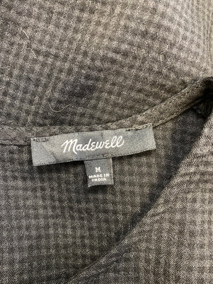 Madewell Women’s Black Ruffle Front Long Sleeve Blouse - M