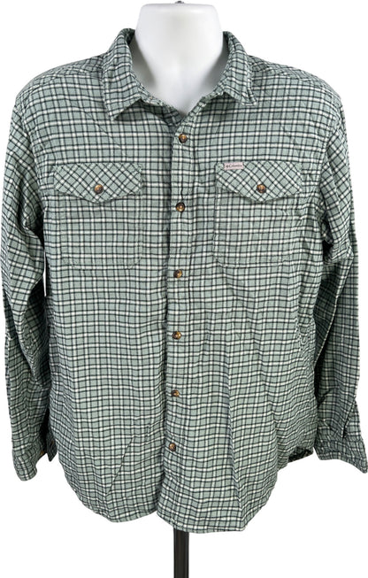 Columbia Men’s Blue Plaid Long Sleeve Button Up Flannel Shirt - L