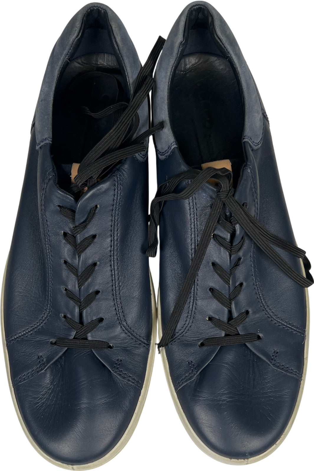 Ecco Men’s Navy Blue Leather Soft 7 Lace Up Sneakers - 11