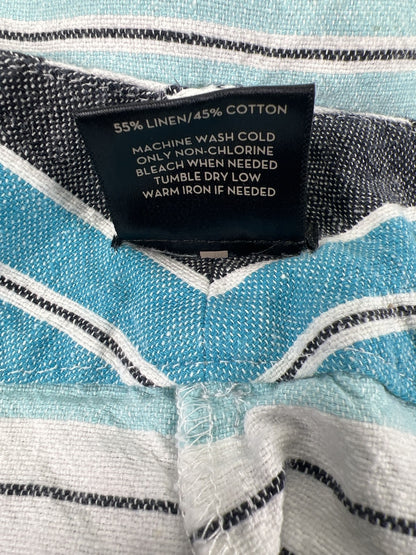 Ann Taylor Women’s Blue Striped Signature Linen Shorts - 2