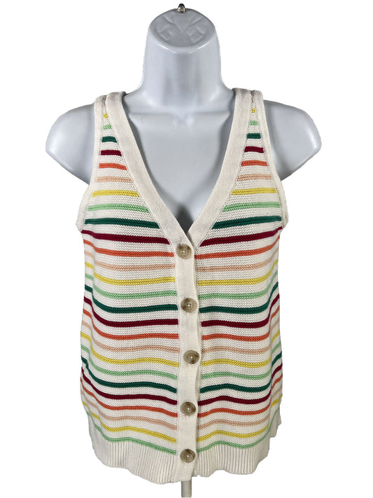 NEW LOFT Women's Multicolor Striped Knit Sleeveless Tank Top - S