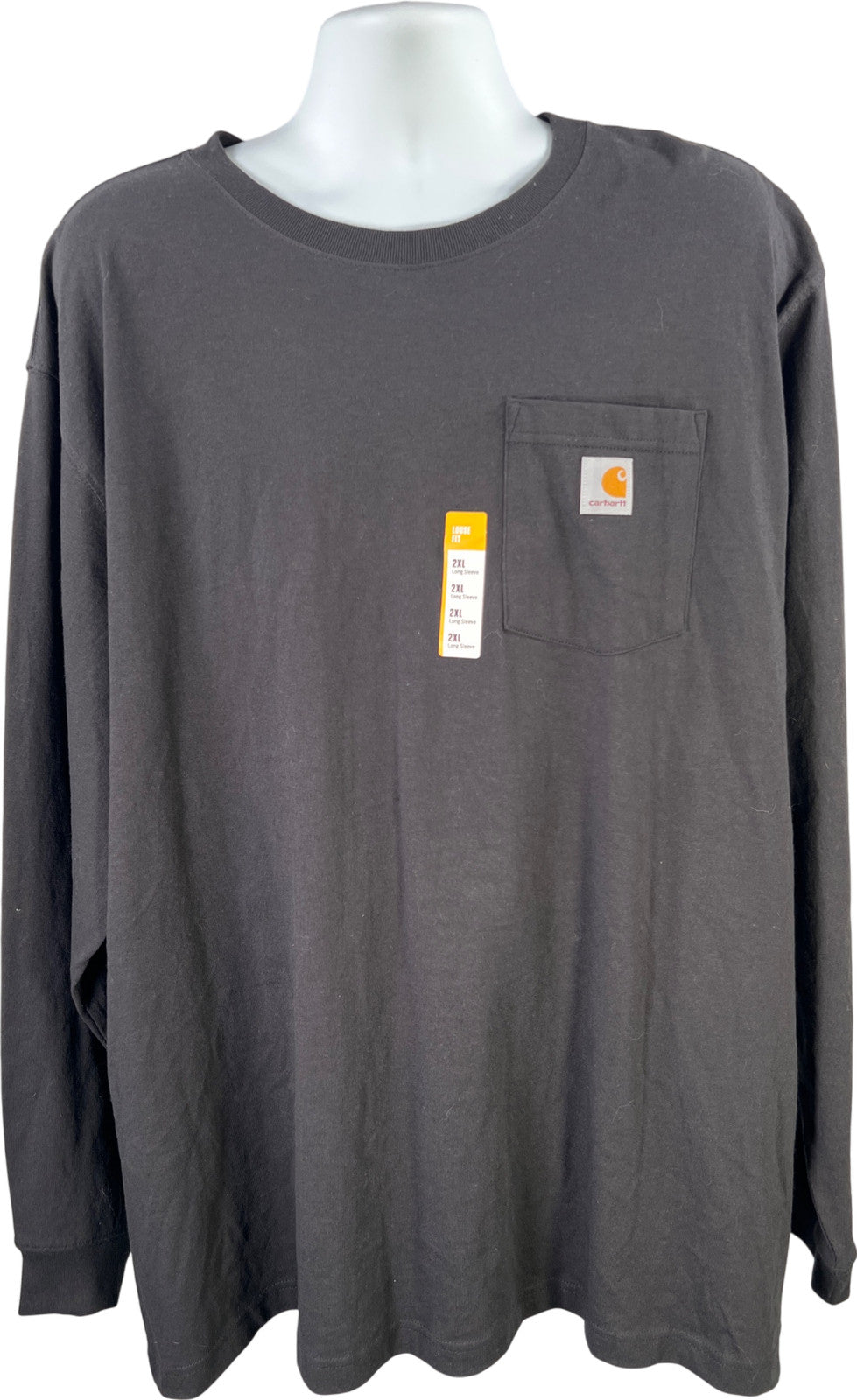 Carhartt Men’s Black Loose Fit Heavyweight Long Sleeve Shirt - 2XL