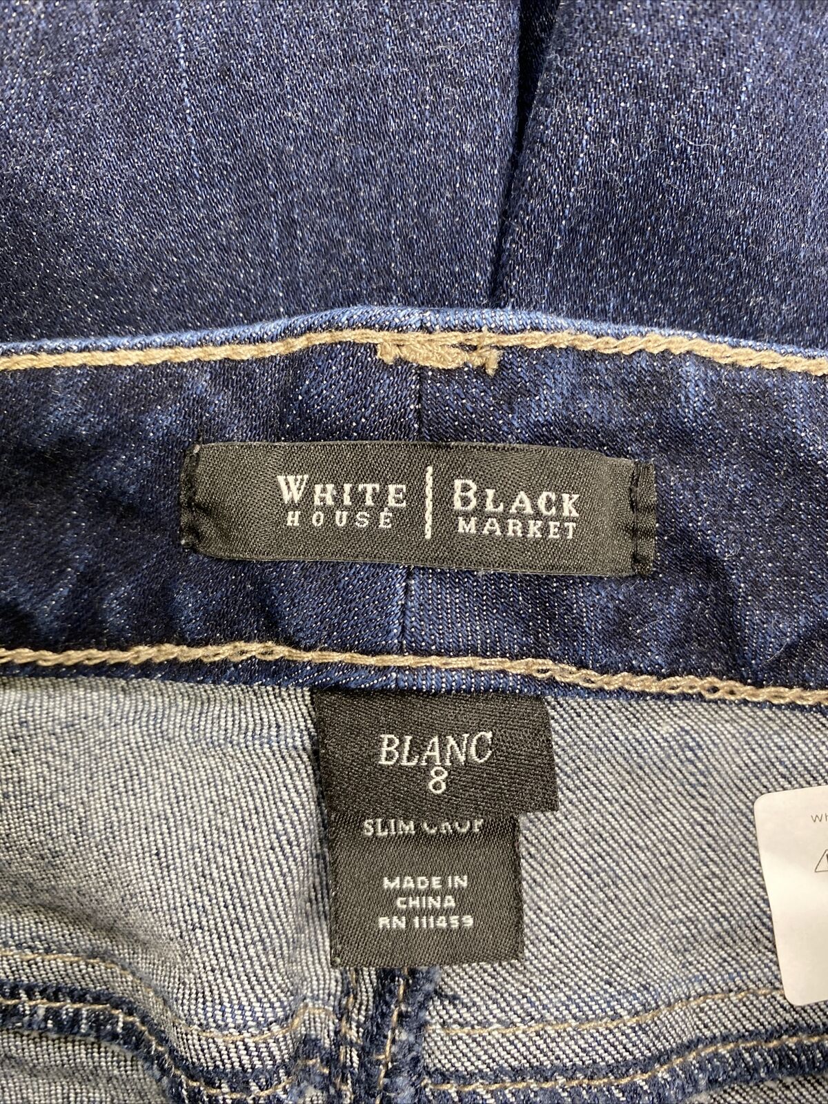 White House Black Market Women's Dark Wash Slim Crop Denim Jeans Sz 8