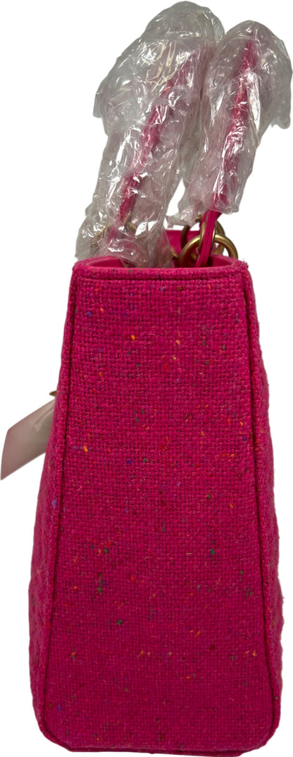 Christian Dior Lady Dior Large Tweed Pink Rose Moyen Rare Vintage Purse
